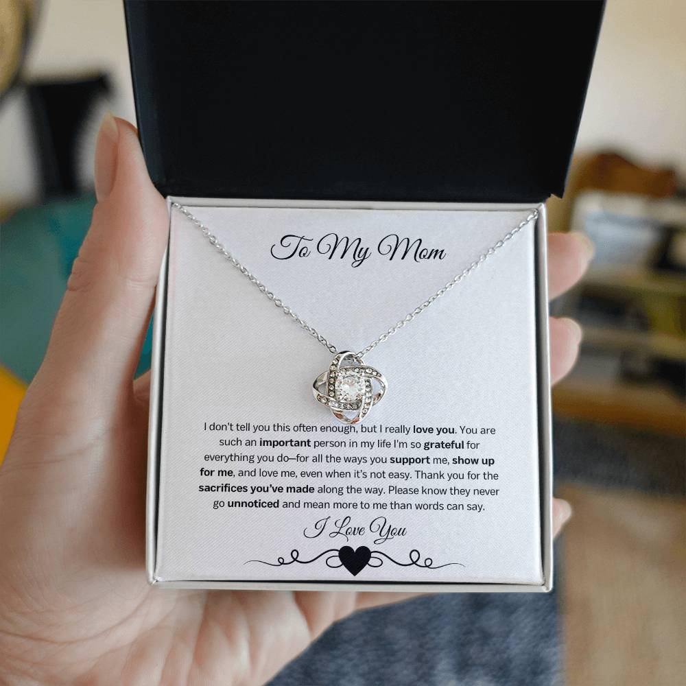 More Than a Card – A Heartfelt Mother's Day Gift Love Knot Necklace