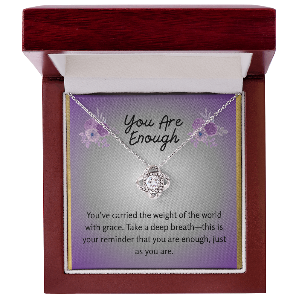 “You Are Enough” Love Knot Necklace