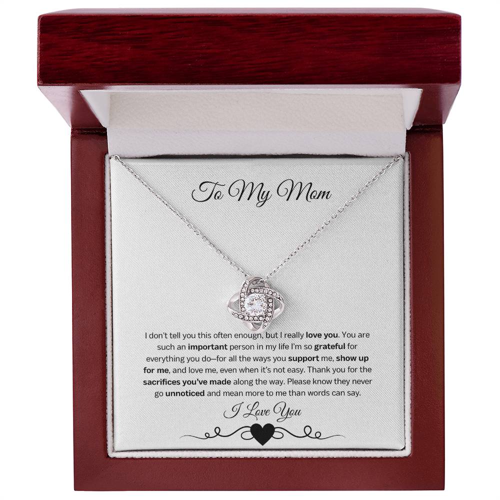 More Than a Card – A Heartfelt Mother's Day Gift Love Knot Necklace
