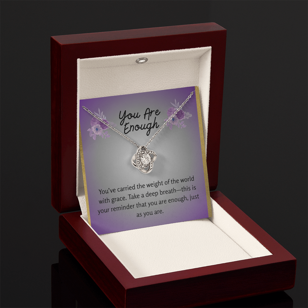 “You Are Enough” Love Knot Necklace