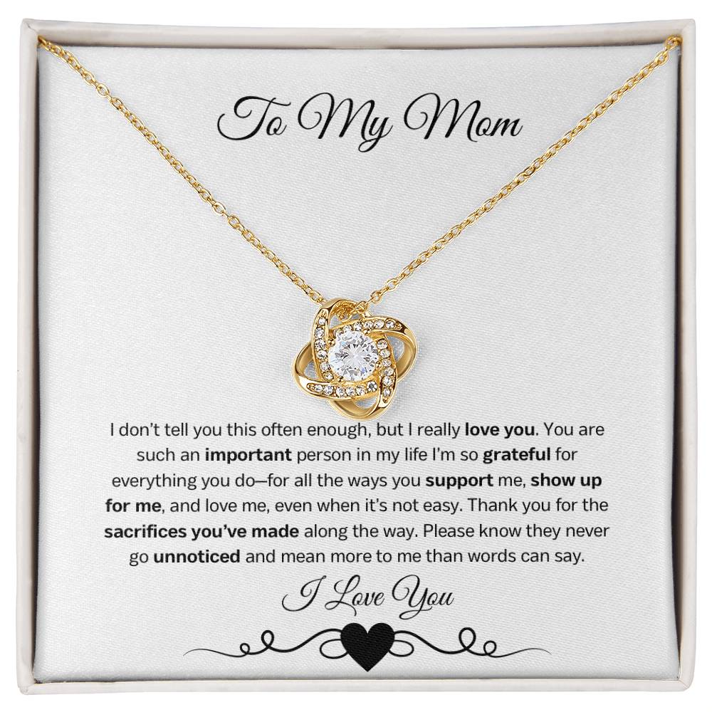 More Than a Card – A Heartfelt Mother's Day Gift Love Knot Necklace