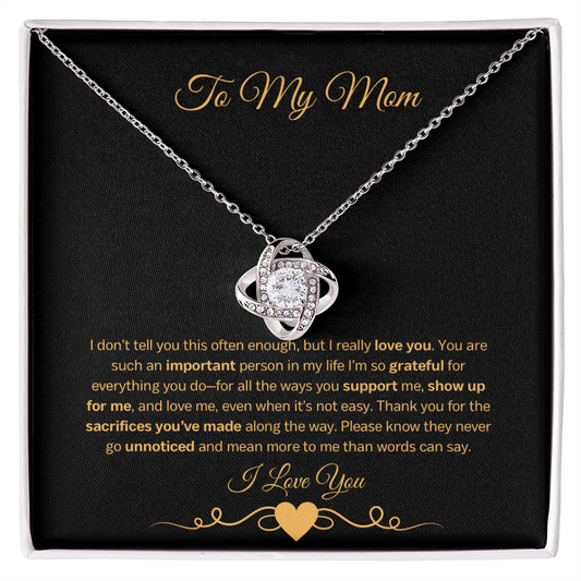More Than a Card – A Heartfelt Mother's Day Gift Love Knot Necklace