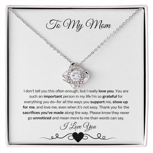 More Than a Card – A Heartfelt Mother's Day Gift Love Knot Necklace