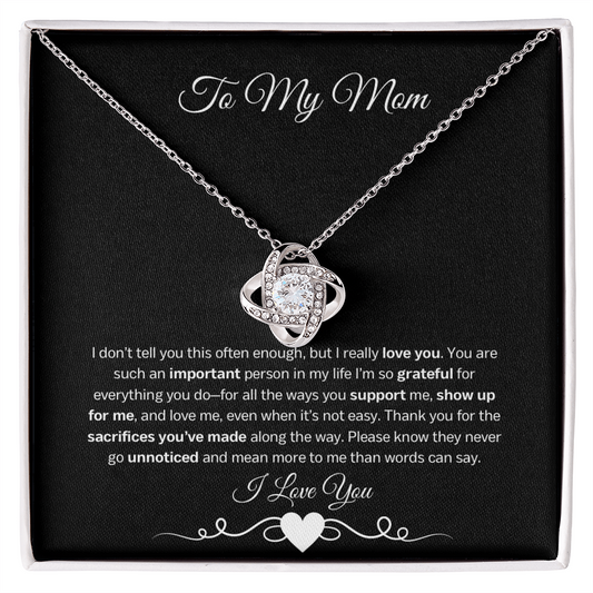 More Than a Card – A Heartfelt Mother's Day Gift Love Knot Necklace