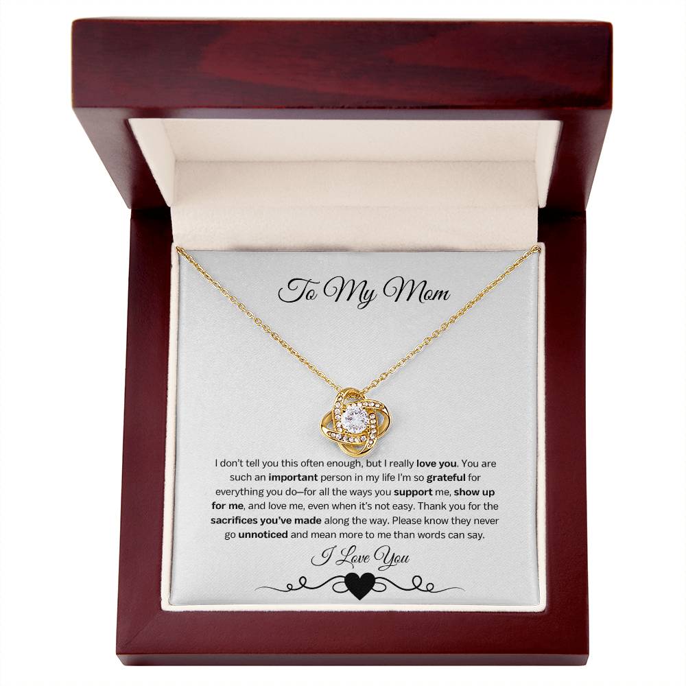 More Than a Card – A Heartfelt Mother's Day Gift Love Knot Necklace